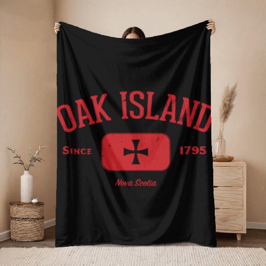 Oak Island Knights Templar Cross Throw Blankets