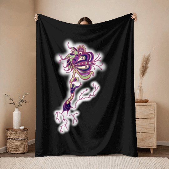 AliEn FlOWeR4 Throw Blankets