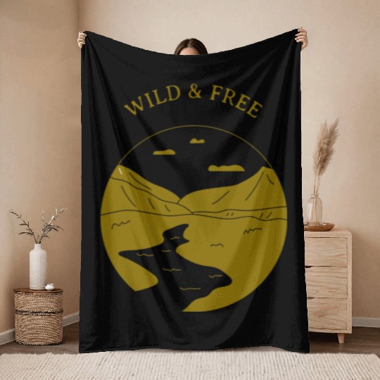 Wild & Free Camping Throw Blankets