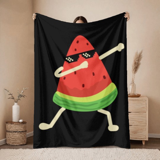 Dabbing Watermelon Melon summer Fruit Lover Throw Blankets