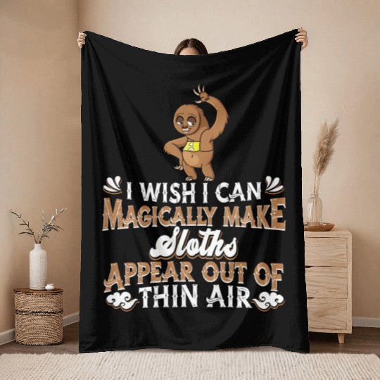 Sloth Funny Throw Blankets