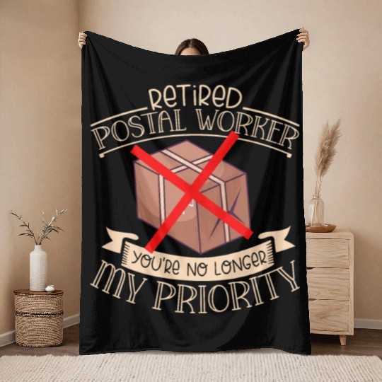 Postal Worker Mail Lady Mail Carrier Postal Throw Blankets