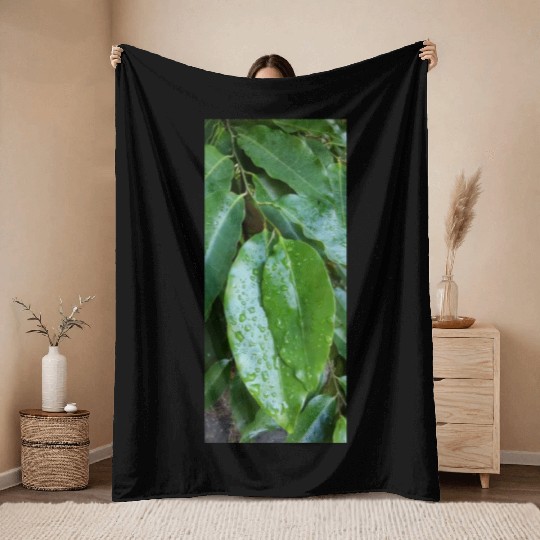 beautiful green plant in the garden Throw Blankets
