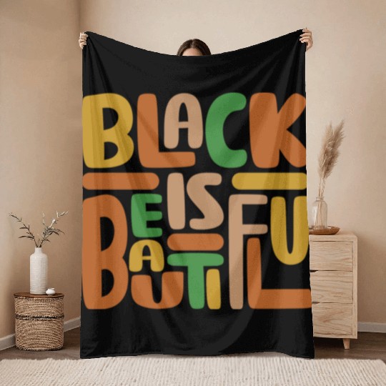 Black Is Beautiful Throw Blankets