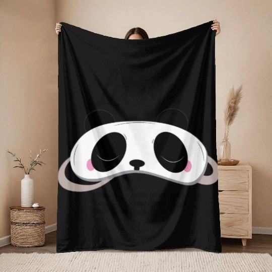 Let Me Sleep Panda Wear Pajamas to Work or School Throw Blankets