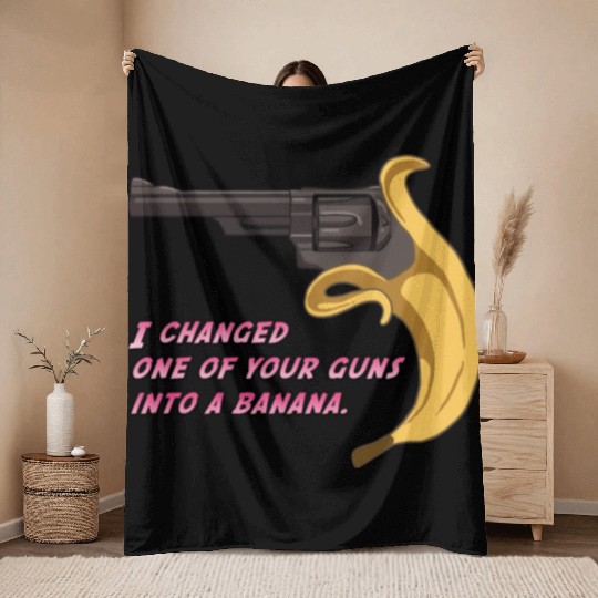 Jojo Banana Gun Throw Blankets
