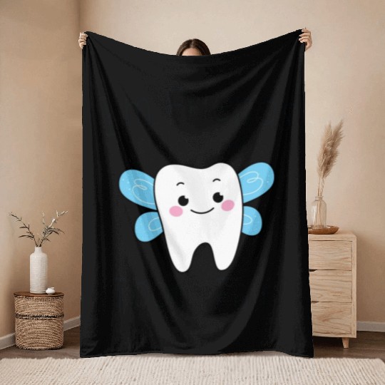 I m Friends With The Tooth Fairy Throw Blankets