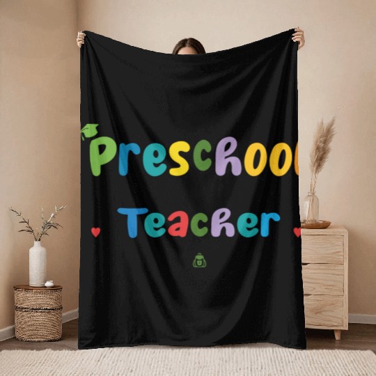 Preschool Teacher Funny Throw Blankets