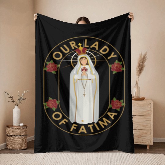 Holy Blessed Mary Catholic Throw Blankets