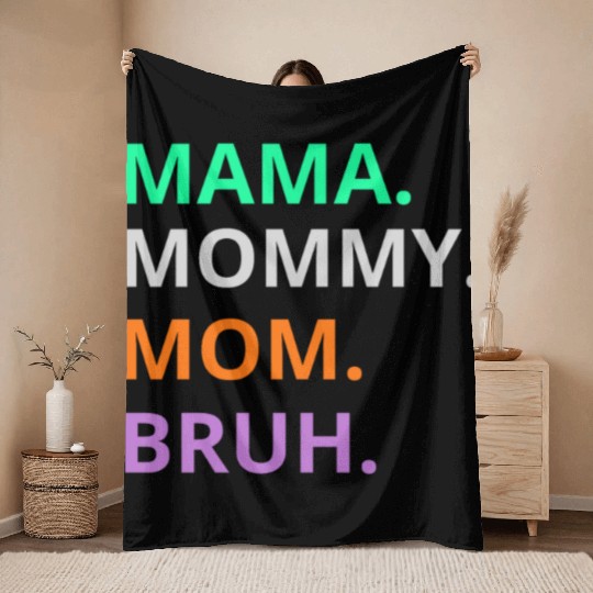 vintage international women's day mama,mommy;bruh Throw Blankets