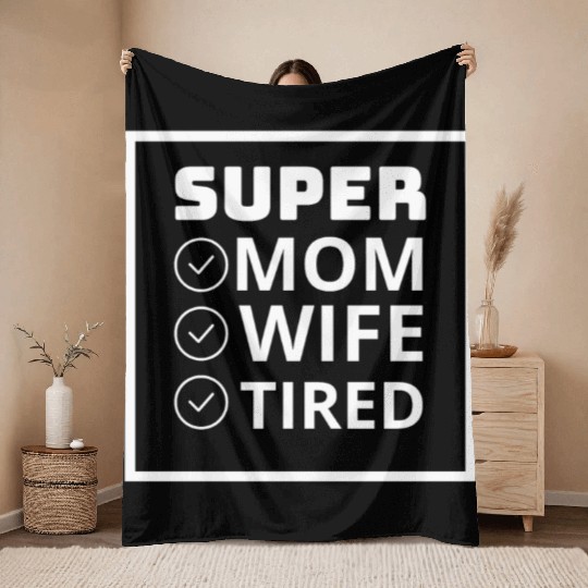 vintage international women's day mom,wife,tired Throw Blankets