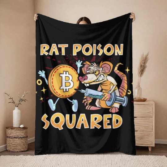 Rat Poison Squared funny Throw Blankets