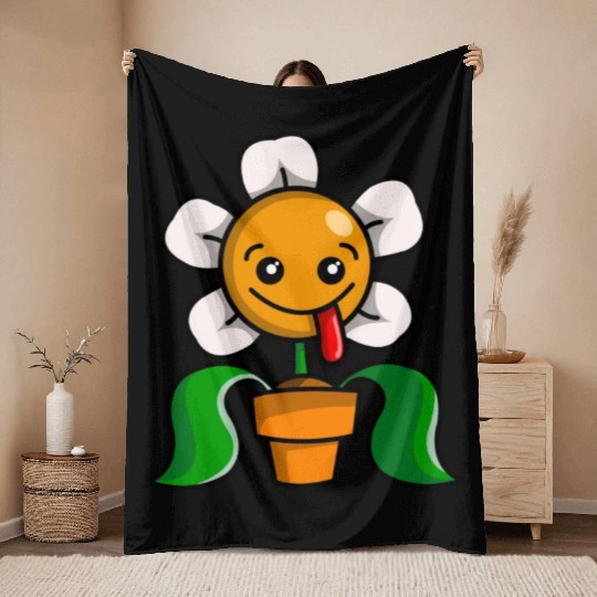 Daisy Garden Throw Blankets