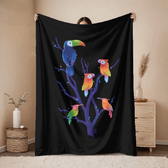 Birds Of Paradise Throw Blankets