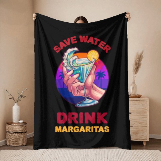 Margarita Save The Environment Throw Blankets