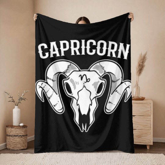 Capricorn Zodiac Sign Tarot Card Reader Throw Blankets