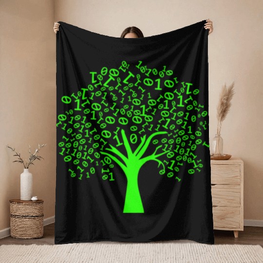 Funny Binary Tree Computer Science Coding Throw Blankets