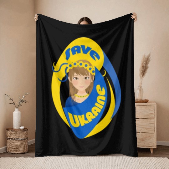 Save Ukraine Throw Blankets