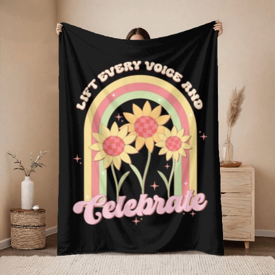 Lift Every Voice And Celebrate, Independence Day Throw Blankets