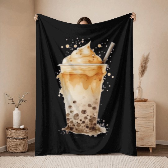 Boba Bubble Tea 2 Throw Blankets