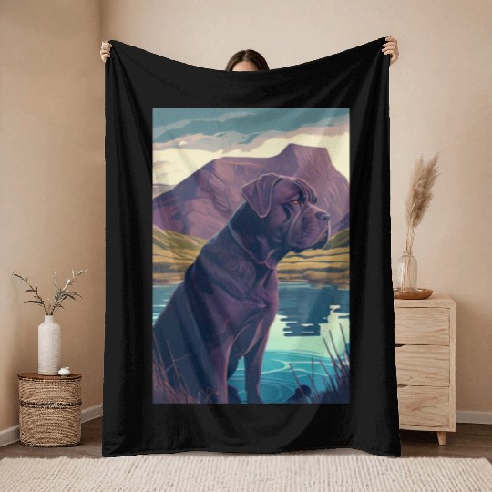 Cane Corso Nature Throw Blankets