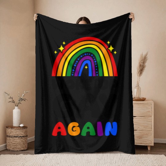 Woke Up Gay Again LGBT Community Throw Blankets