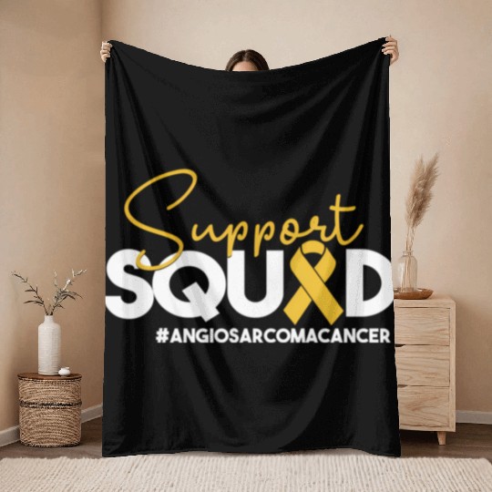 Support Squad Chemo And Caregivers Throw Blankets