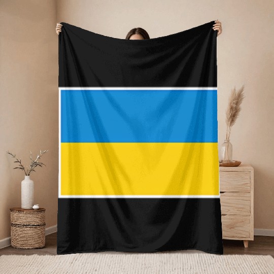 Ukraine Flag With Ukrainian National Colors Throw Blankets