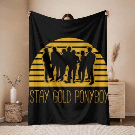 Stay Gold Pony Throw Blankets