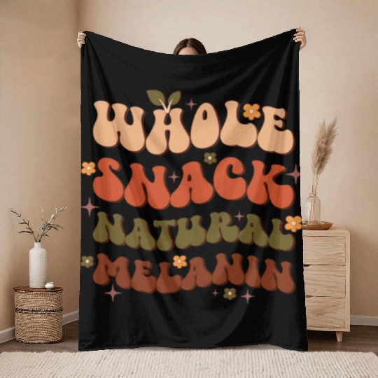 Whole Snack Natural Melanin, Independence Day Throw Blankets