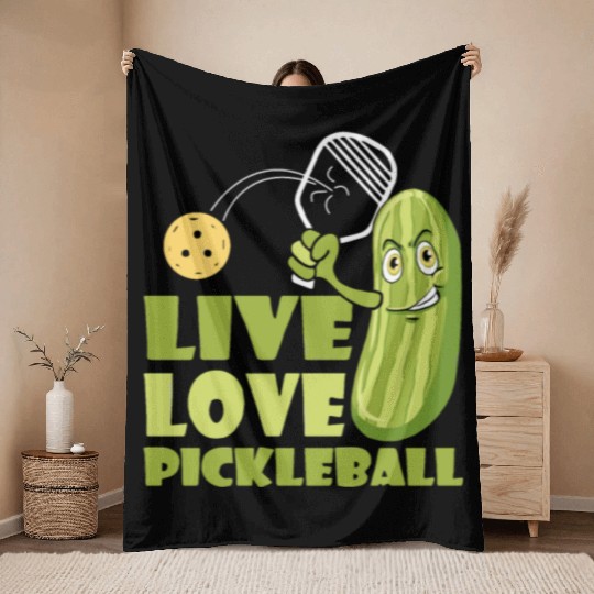 Live Love Pickleball Who Loves Pickle And Ball Throw Blankets