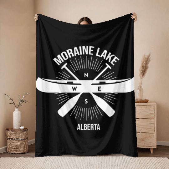 Moraine Lake Alberta Canada Banff National Park Throw Blankets