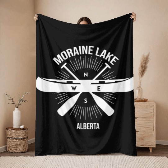 Moraine Lake Alberta Canada Banff National Park Throw Blankets