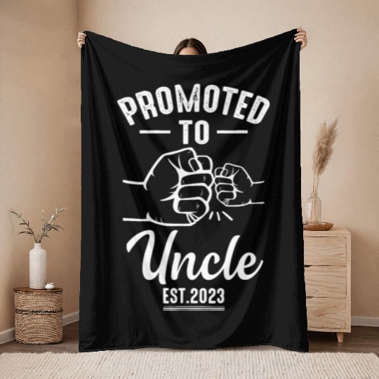 Promoted to Uncle 2023 - Present For First Time Ne Throw Blankets