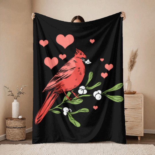 Bird Bird Watching Bird Watcher Birder Heart Cardi Throw Blankets