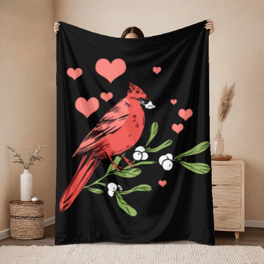 Bird Bird Watching Bird Watcher Birder Heart Cardi Throw Blankets