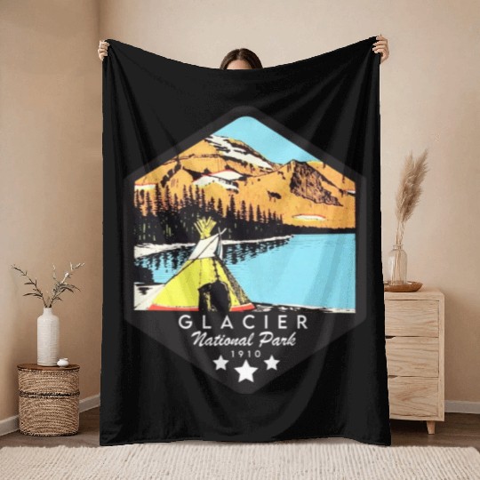 Glacier national park Throw Blankets