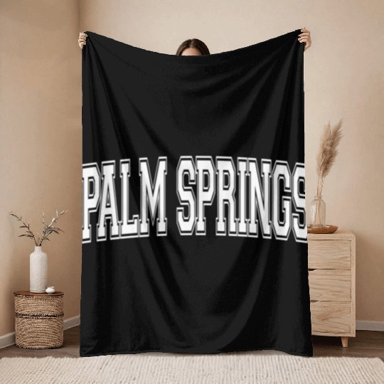 Palm Springs Ca California Usa Sports Varsity Styl Throw Blankets