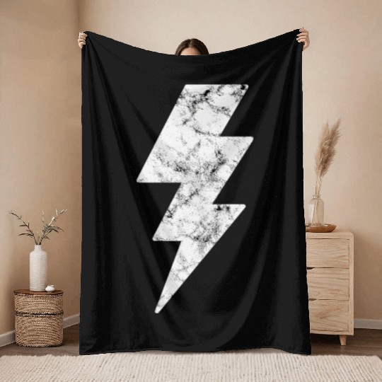 Lightning Bolt For And Tops Throw Blankets