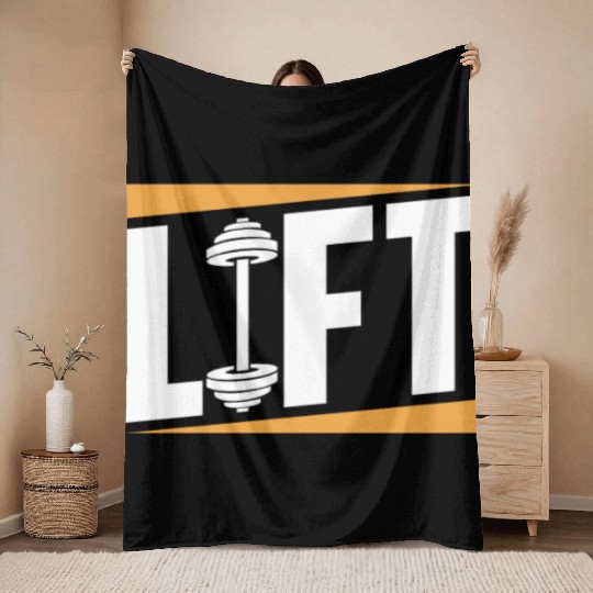 Lift Workout Gym Weightlifting Lifting Throw Blankets
