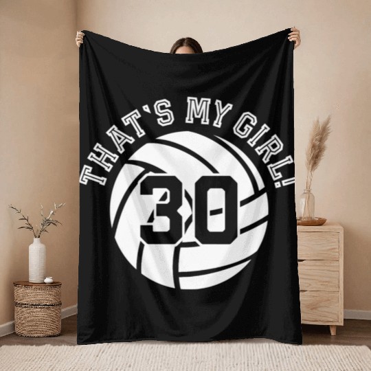 30 Volleyball Player That'S My Cheer Mom Dad Team Throw Blankets