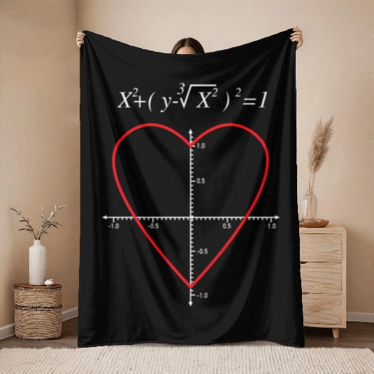 Love Math Heart X Axis Y Axis Graph Equation Throw Blankets