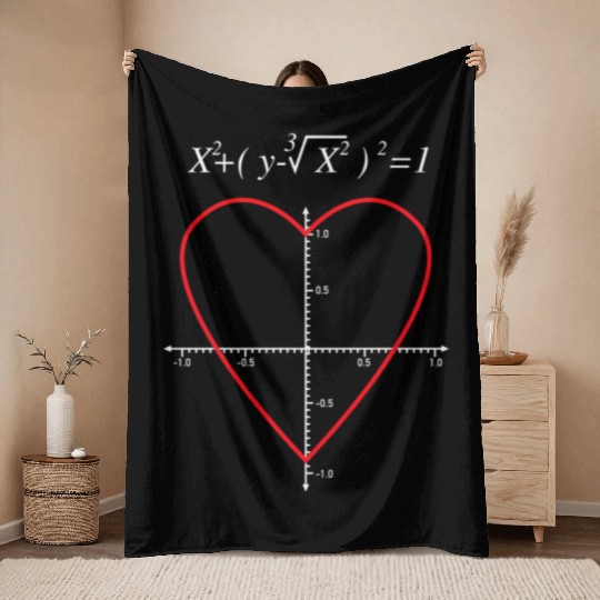 Love Math Heart X Axis Y Axis Graph Equation Throw Blankets