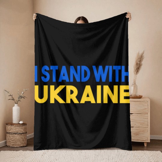 Ukraine Flag I Stand With Ukraine Mens Throw Blankets