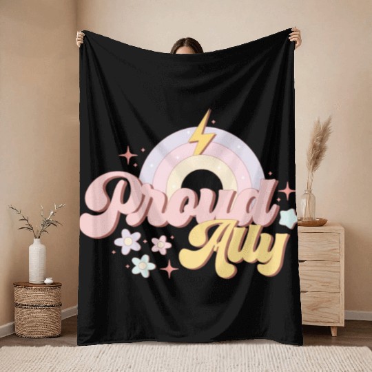 Proud Ally, LGBT Pride Month Throw Blankets