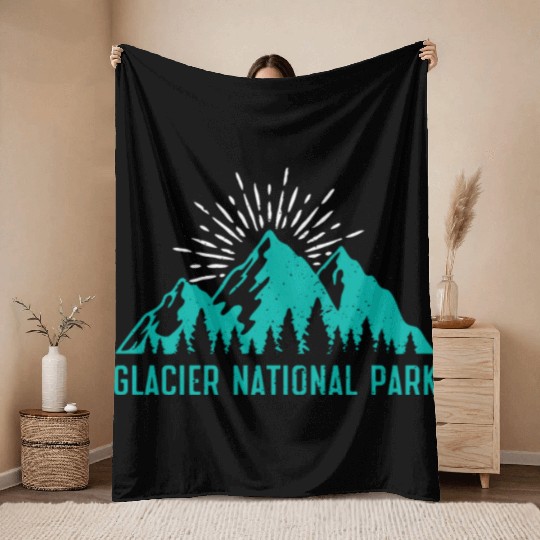 Glacier National Park Mountaineers Mountain lover Throw Blankets