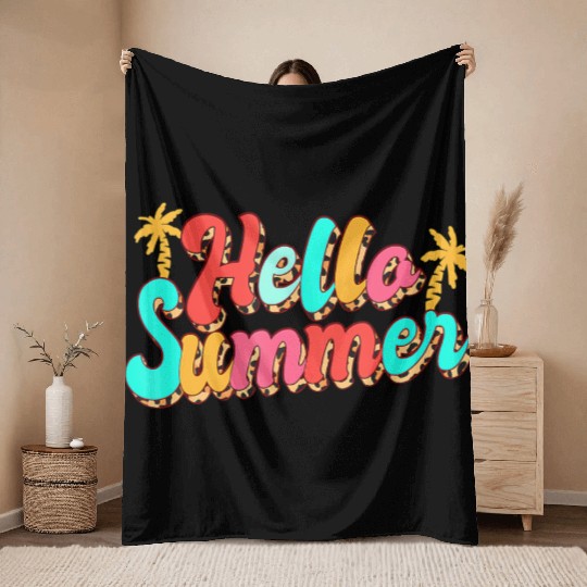 Retro Groovy Teacher Inspirational Colorful Back t Throw Blankets