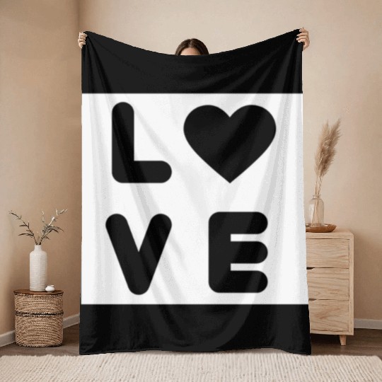 Love With Heart Day Throw Blankets