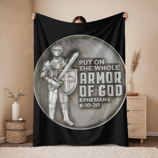 put on the full armor of god ephesians 6:10 Throw Blankets