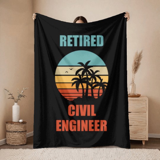 Retired Civil Engineer Retirement Throw Blankets